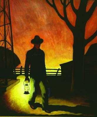 Sample artwork by Reid Crowell (1911 - 1991), known for magazine illustrator, graphics, genre and portrait painter - View similar artists and auction records